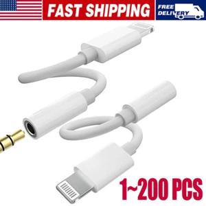 For iPhone Headphone Adapter Jack 8Pinto3.5mmAux Cord Dongle Converter wholesale - Zdjęcie 1 z 9
