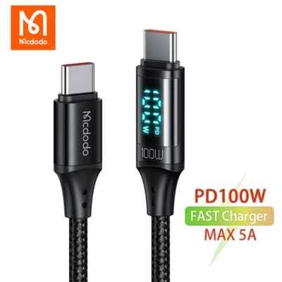 Mcdodo LED Digital Display 100W USB C to USB C Fast Charger Cable PD 5A Charging - Image 1 of 4