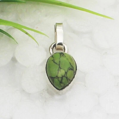 925 Sterlingsilber Türkis Halskette Handmade Edelstein Schmuck Geschenk - Bild 1 von 4