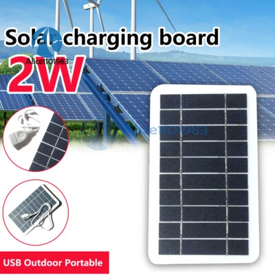 Solarpanel Ausgang USB Outdoor Tragbare Solaranlage 5V 2W Handy Ladegerät - Bild 1 von 4