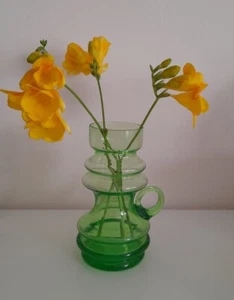 Vaso Caraffa Vetro Verde Liberty Retrò Vintage - Foto 1 di 4