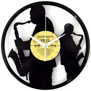Yesterday's Vinyl Sax Wall Clock, 30cm - Picture 1 of 2