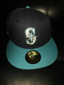 New Era Jackie Robinson 50th Anniversary Patch hat 7 1/8 Seattle Mariners RARE! - Picture 1 of 4