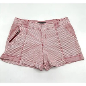 Proenza Schouler for Target Shorts Womenns Pinstripe Zip Pockets Red White 13 - Picture 1 of 9