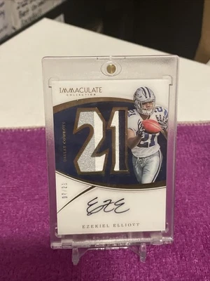 EZEKIEL ELLIOTT 2016 PANINI IMMACULATE FOOTBALL ROOKIE NUMBERS AUTO PATCH #d/21 - Image 1 of 4