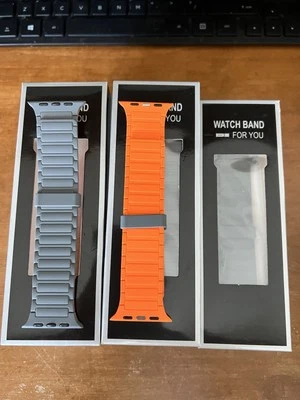 Correa de reloj de silicona genérica para Apple Watch gris naranja lote de 20 Foto 1 de 3