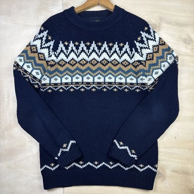 复古男式 80 年代 Atkinson Fair Isle 几何图案丙烯酸毛衣 — 第 1/4 张图片