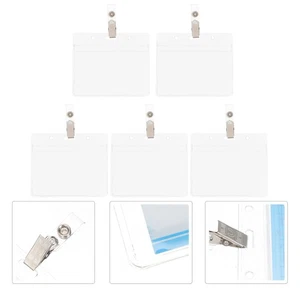 5 juegos de portatarjetas transparentes PVC cubierta protectora porta tarjetas - Imagen 1 de 12