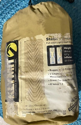 Nuevo de Lote Antiguo* Almohadilla/Bomba para Dormir Klymit Static VRecon/18.6oz/Infla en 10-15 Respiraciones L036 Foto 1 de 4