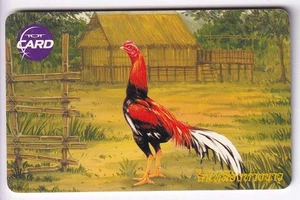 ASIE TELECARTE / PHONECARD .. THAILANDE 50BHT TOT OISEAU COQ ROOSTER CHIP/PUCE - Picture 1 of 2