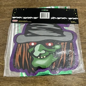 DECORACIÓN HALLOWEEN 30" Oropel Wind Waver Bruja Nuevo Nuevo de Colección Años 80? MTC púrpura verde - Imagen 1 de 3