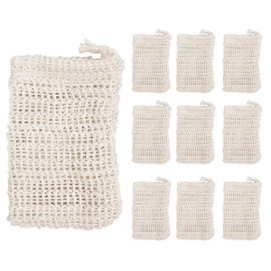 10er Pack Natur Sisal Seifenbeutel Peeling Seife Spar Beutel Halter S8Q49785 - Bild 1 von 8