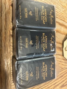 (3) Shea Moisture African Black Soap With Shea Butter 3.5oz each FAST FREE SHIP - Picture 1 of 1