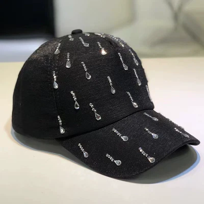 New Luxury Bling Rhinestone Baseball Cap Snapback Hat Adjustable Unisex Fashion - Image 1 of 4