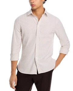 The Men's Store At Private Label Mens Slim fit Button-Up Shirt Small Beige Plaid - Picture 1 of 1