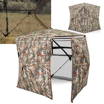360° One-Way See-Through Hunting Blind w/ Full-Open Door Portable Carry Bag - Image 1 of 4