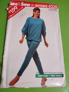 See &Sew 6524 Misses Top & Pants Pattern For Knits Sz 16-24 Uncut - Picture 1 of 2