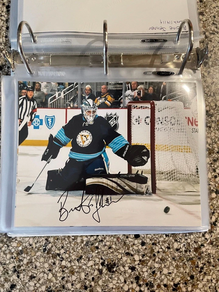 Foto 8x10 autografiada firmada por Brent Johnson de los Pittsburgh Penguins Foto 1 de 1