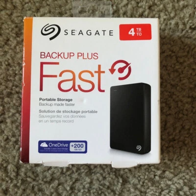 Seagate Backup Plus FAST 4TB Portable External Hard Drive USB 3.0 Black - Image 1 of 4
