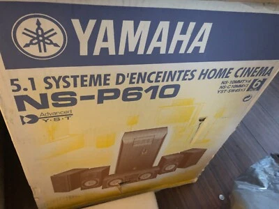 BRAND NEW IN THE BOX YAMAHA SPEAKER SET WITH SUB W WOOD COLOR MODEL # NS-P610 - Image 1 of 2