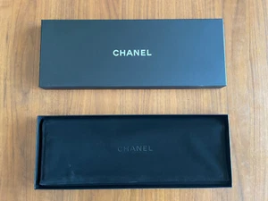 CHANEL Necklace Belt Black BOX with inside holder case, Large 16" x 6" - Picture 1 of 20