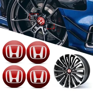 4Pcs 56mm Car Wheel Center Hub Cap Badge Emblem Decal Wheel Sticker For Honda - Picture 1 of 10