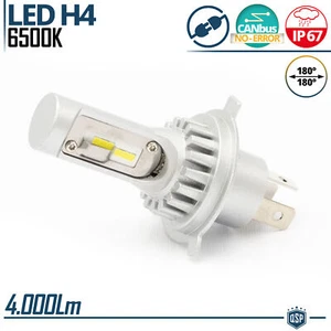Lampada Auto Moto FULL LED H4 BIANCO POTENTE 6500K 4000LM CANBUS ANTI SFARFALLIO - Foto 1 di 11