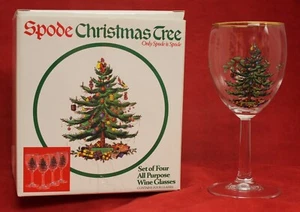 Spode Weihnachtsbaum 4 Sockel Weingläser Wasser OVP - Bild 1 von 4