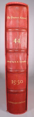 1950 Penrose Annual 44th Vol Fine Leather Binding Signed by Edward BURRETT - Image 1 of 4