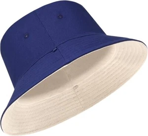 Oversize XXL Bucket Hat, Reversible Cotton Fisherman X-Large, Blue-beige - Picture 1 of 7