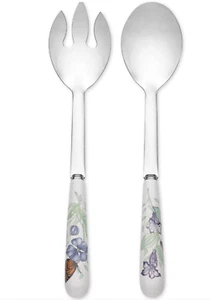 LENOX BUTTERFLY MEADOW 2-PCS SERVING FLATWARE SET SPOON SPORK 11.75" NEW - Picture 1 of 7