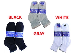 3, 6, 12 Pairs Diabetic ANKLE circulatory Socks Health Men’s Cotton ALL SIZE - Picture 1 of 9