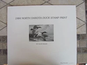 ND-3   1984  North Dakota  State Duck Stamp Print   OFFER  #ND3XM1DSS - Picture 1 of 2