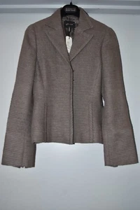 New A-K-R-I-S AKRIS Jacket Blazer Coat Nesrin Ash Brown Grey Linen Flax 6 - Picture 1 of 19