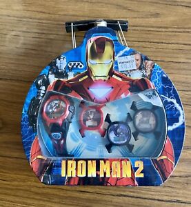 Marvel- Iron Man 2 Tin Box, LCD Watch With Snap-On Covers
