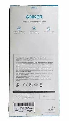 Anker B8757041 6 ft USB C to USB C Cable - 2 Pack Silver - Series 3 - - Image 1 of 4