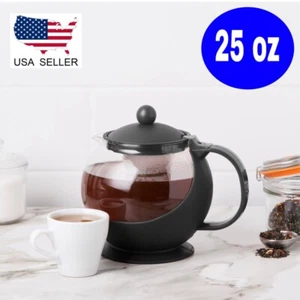 25 oz Tempered Glass Teapot Hot Tea Maker with Stainless Steel Infuser US Seller - Picture 1 of 9