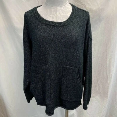 Lush Nordstrom Small Sweater Pullover Crew Neck Long sleeve Black/Gray Marled - Image 1 of 4