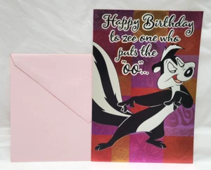 Vintage Hallmark Looney Tunes Pepe Le Pew Greeting Card - Happy Birthday Anyone - Picture 1 of 4