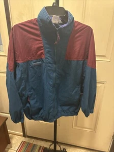 Vintage Columbia Windbreaker Jacke grün lila weinrot - Damen S - Bild 1 von 8
