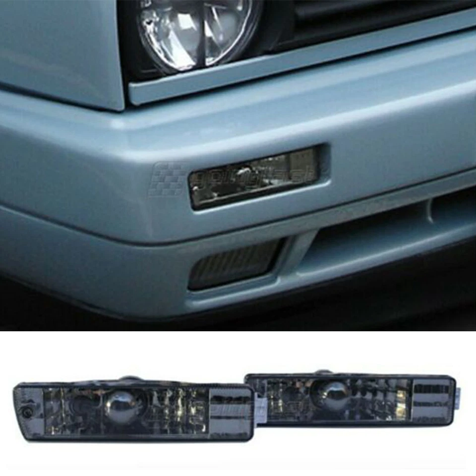 2x Frontblinker Blinker Schwarz / Chrom mit GL für Golf 2 II Jetta II Stoßstange - Bild 1 von 3