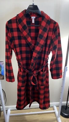 Bata para el hogar unisex negra y roja a cuadros bata de Navidad de vacaciones Foto 1 de 4