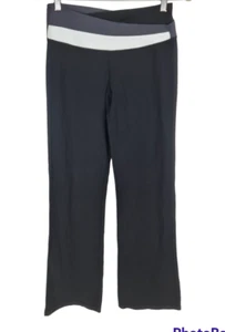Lulemon Long Length Wide Leggings Yoga Work Out Pants Black Gray Women Size 8 - Picture 1 of 4