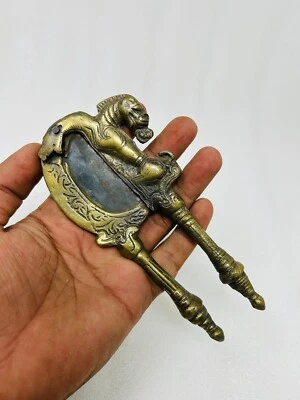 Vintage Brass Hand Made Dragon Figure Betel Nut Cutter Old Brass Walnut Cutter - Image 1 of 4