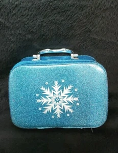 Kids Makeup Case (Snowflake) Blue Hard Sided Purse - 5.5” X 8” - Picture 1 of 11