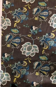 Leopold Aquamarine BTY RICHLOOM 100% Cotton Slub Duck 54" Wide 88" Long Floral - Picture 1 of 2