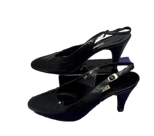 Vintage Gucci 1980’s Slingbacks 3” Heel Textured Leather Scent Size 38 M - Bild 1 von 12