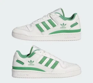 Adidas Forum Low CL Trainers UK Size 9 1/2 Colour -White & Green - Picture 1 of 8
