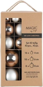 - Set Di 42 Palline Di Natale in Argento Con Diametro Di 4 Cm, 6 Cm E 8 Cm, in V - Foto 1 di 12