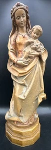 Authentische Vintage ANRI Depose ~ handgeschnitzte MADONNA & KIND mit Trauben 11 Zoll - Bild 1 von 11